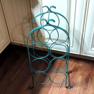 Elegant Teal Metal Wine Holder